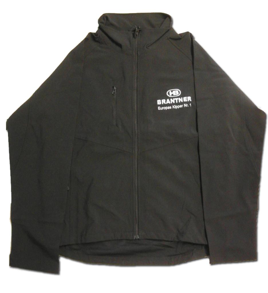 Brantner Kipper und Anhänger - Softshell-Jacke schwarz, Logo weiß Größe XXL