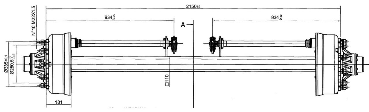 Brantner Kipper und Anhänger - Achse 110/406x120; 412E/2150/10 mittig GSK ADR