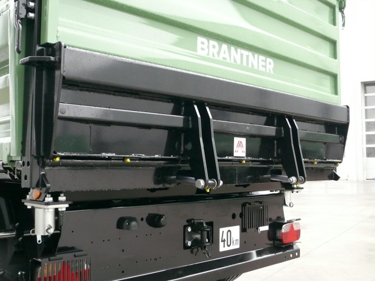 Brantner Kipper und Anhänger - hydraulische Rückwandöffnung aus Pressprofilen mit 120° Öffnungswinkel nach unten, doppeltwirkend, 400 mm hoch, ohne Schieber, Rückwand schwarz lackiert, Aufteilung Rückwände lt. Skizze in Preisliste