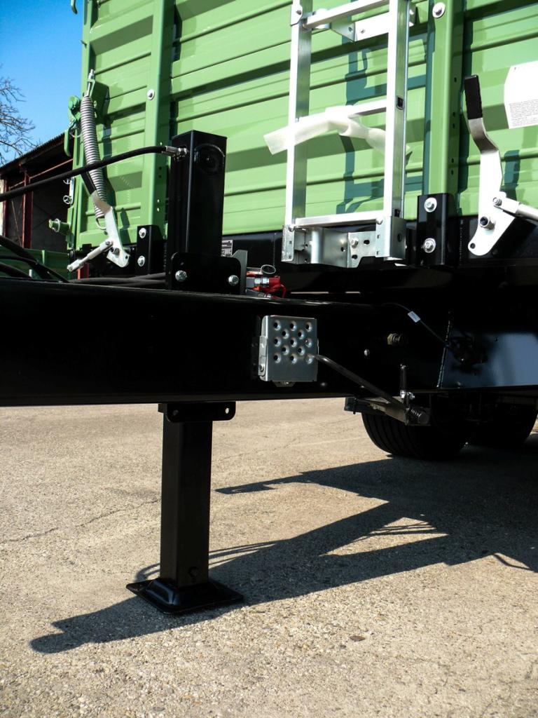 Brantner Kipper und Anhänger - hydraulischer Stützfuß mit geschütztem, doppeltwirkenden Zylinder, Rohr in Rohr-Führung, mit Sperrblock (mit Absperrhähnen)