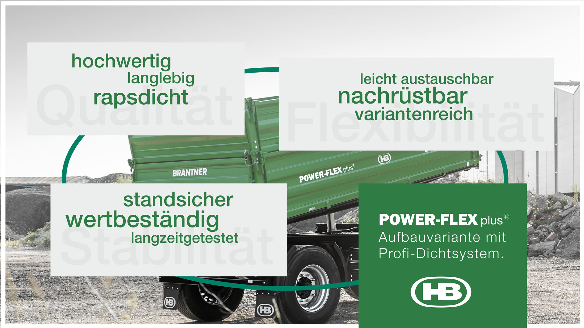 Aufbauvariante POWER-FLEX plus+ mit Profi-Dichtsystem von Brantner Fahrzeugbau