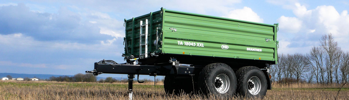 The TA18045/2XXL Tandem-threesidetipper produced by Brantner trailer and tipper production Austria.