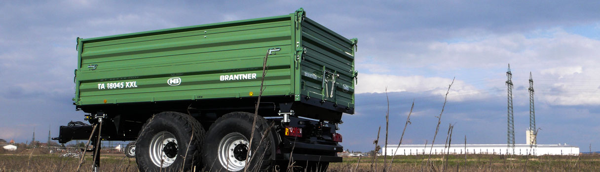 The TA18045/2XXL Tandem-threesidetipper produced by Brantner trailer and tipper production Austria.