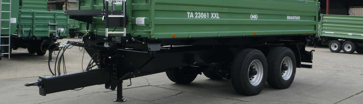 The TA23061/2XXL Tandem-threesidetipper produced by Brantner trailer and tipper production Austria.