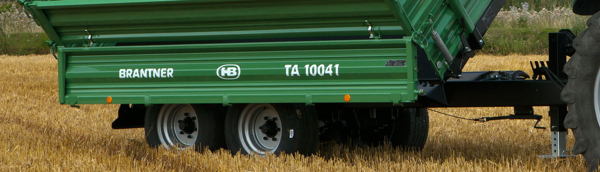 The TA10041 Tandem-threesidetipper produced by Brantner trailer and tipper production Austria.