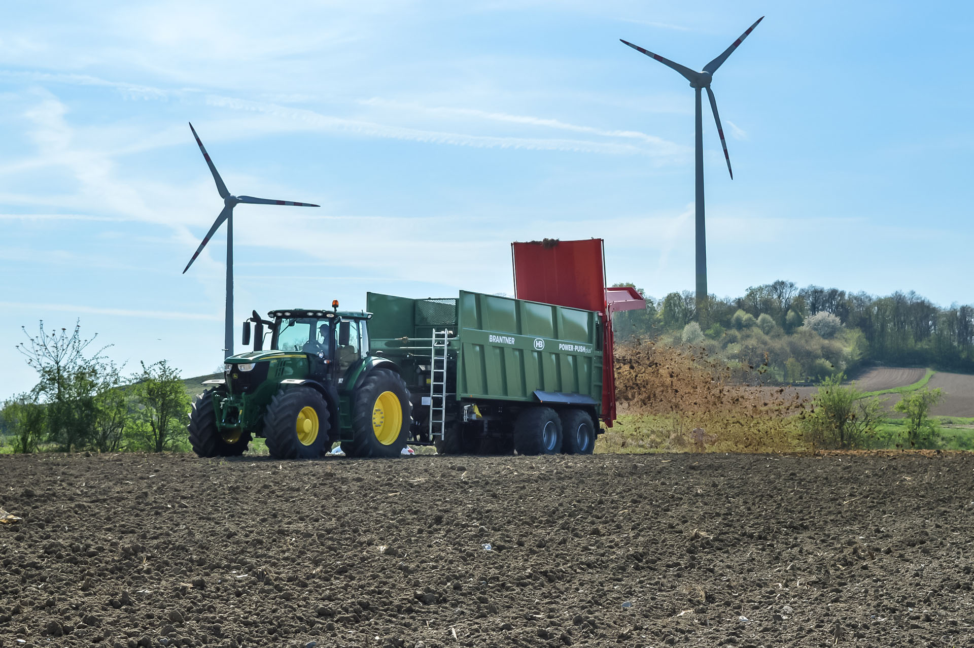 Brantner Fahrzeugbau Abschiebewagen mit Streutechnik, Streuwerk Adapter für Rückwand am POWER-PUSH plus