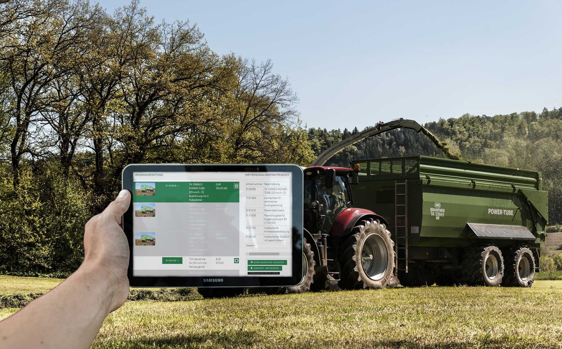 Brantner Konfigurator für landwirtschaftliche Kipper, Schwerlastmulden, Anhänger und Abschiebewagen