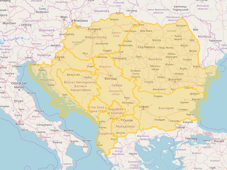 Verkaufsgebiet von Hr. Perisic für Brantner Kipper und Mulden in ungarn, Rumänien, Kroatien, Bosnien, Montenegro, Serbien, Mazedonien, Bulgarien, Kososvo und Albanien.